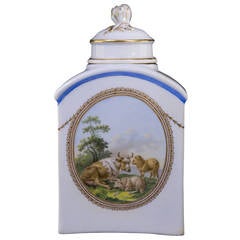 Meissen Tea Canister with Country Scenes, circa 1775