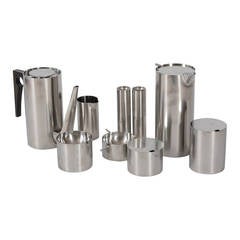 Vintage Set of Nine Items of the Cylinda Series by Arne Jacobsen for Stelton