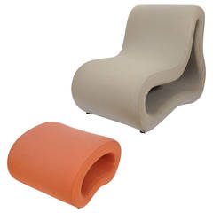 Artifort Attributed Easy Chair with Hocker