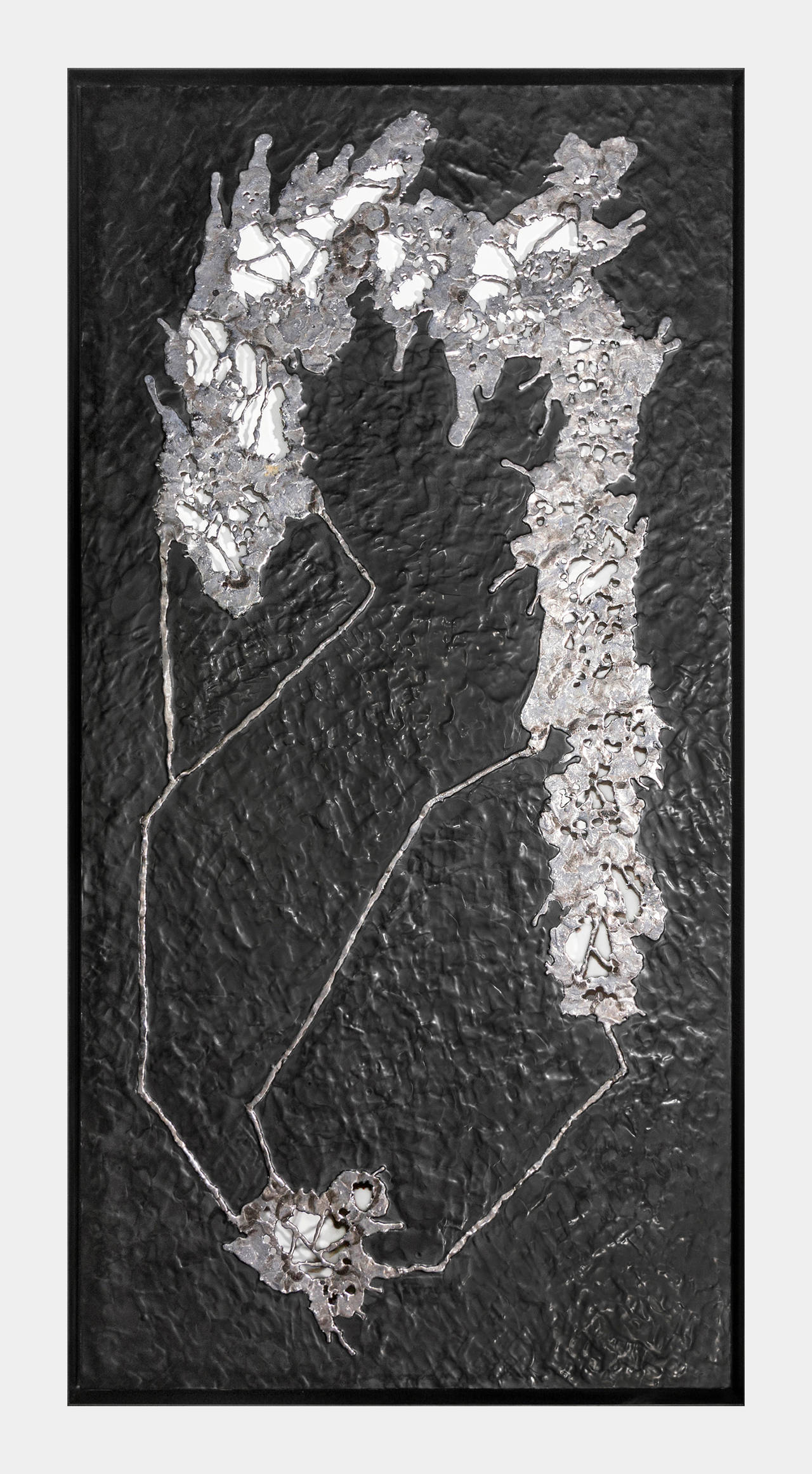 North American Encaustic Painting Diptych in Black Wax by Lonney White III For Sale