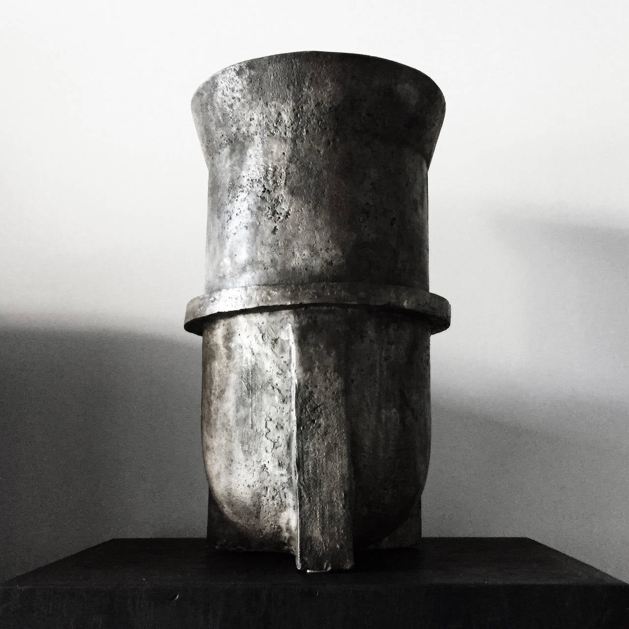 Bronze URN by Fashion Designer Rick Owens presented in Nitrate finish, also available in black and henna, please contact the gallery for more details. The large vessel has a monumental appearance and ancient feel, it can be used as a sculpture on a