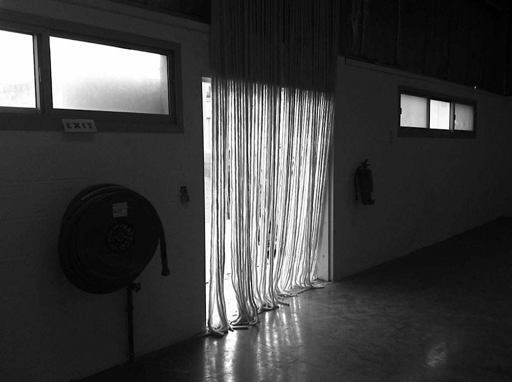 These ethereal mink drapes by fashion designer Rick Owens are the perfect way to make a grand entrance into a room, and can alternatively be used as a space divider or wall tapestry. Each curtain has a grommeted top hemline. Available in ivory white
