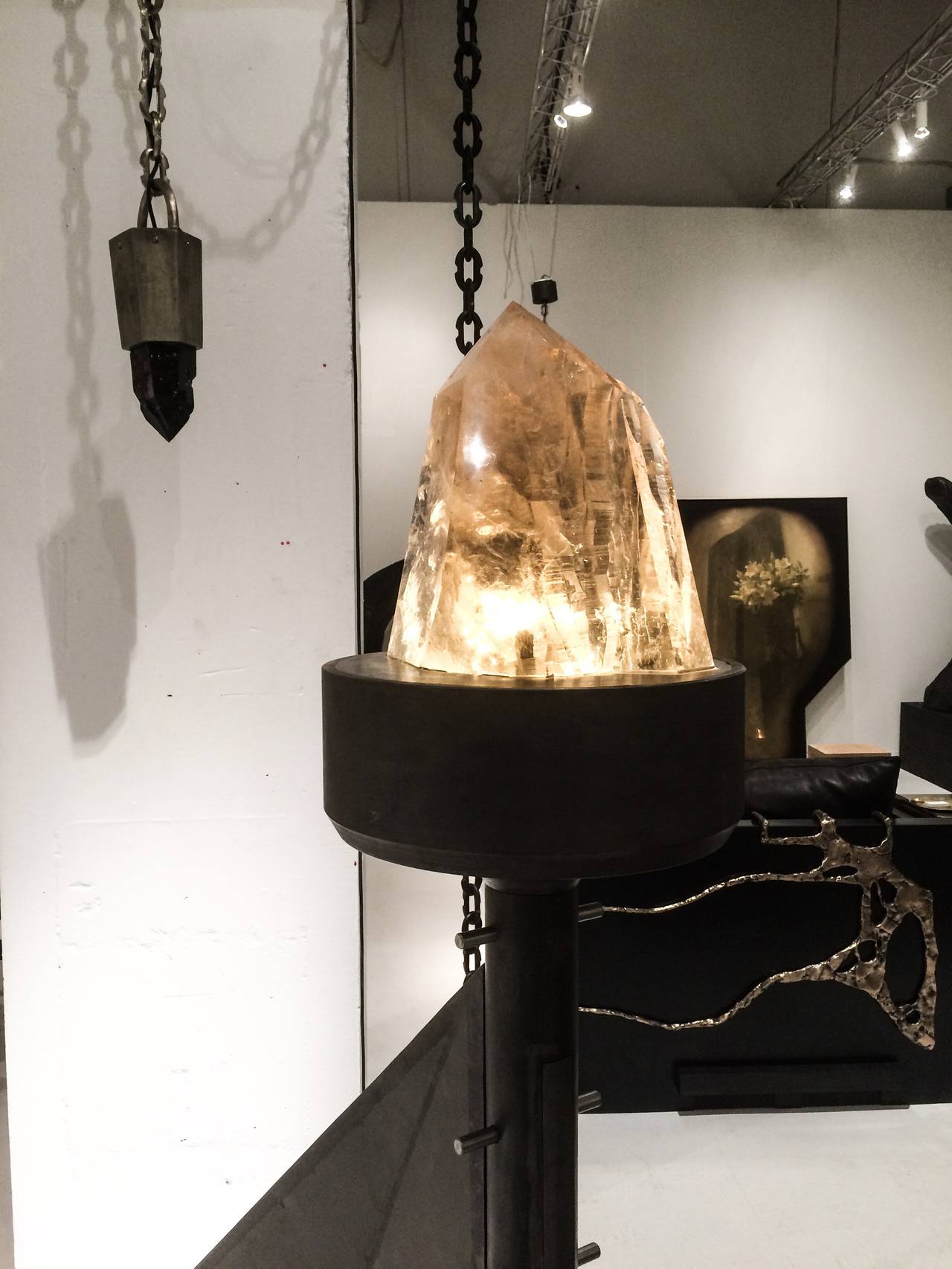 Epoxy Resin 'Floor I' Sculptural Iron & Raw Crystal Floor Lamp by Parts of Four Home For Sale