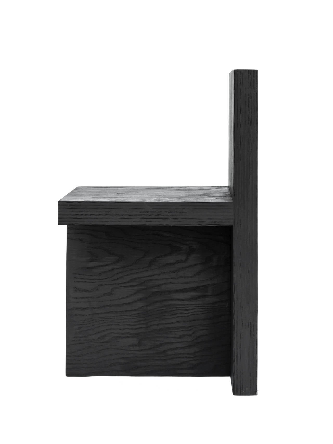 Minimalist 'Monument  IV' Plywood Chair in Black by Lukas Machnik For Sale