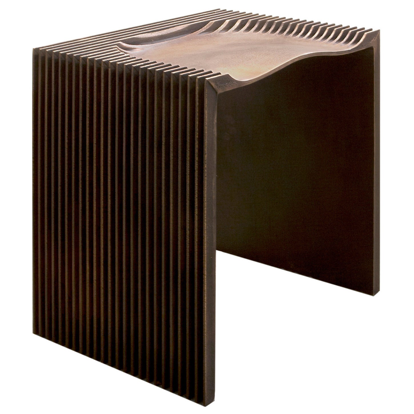 Sandgepolsterter Hocker Nr.1 aus Bronze von Jan Janssen (Janjanssenwerken) im Angebot