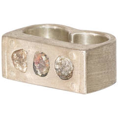 Three-Stone Small Double Finger Ring by Parts of Four