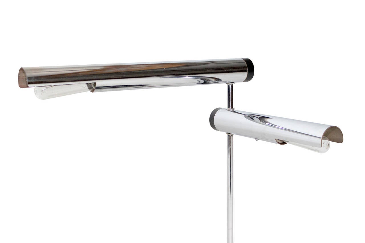 Chrome Italian Desk Lamp available from LMD/studio. 

This chrome desk lamp was manufactured in the 1960's in Italy. 