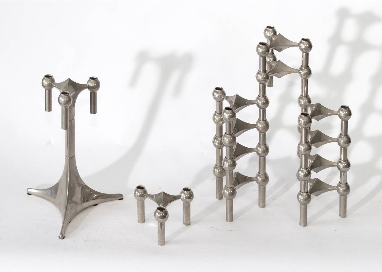 Mid-Century Modern Chrome Nagle Candleholder For Sale