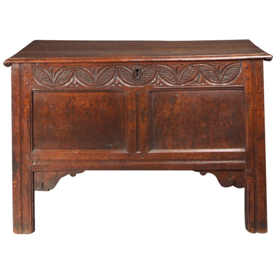 17th Century Jacobean Oak Coffer For Sale