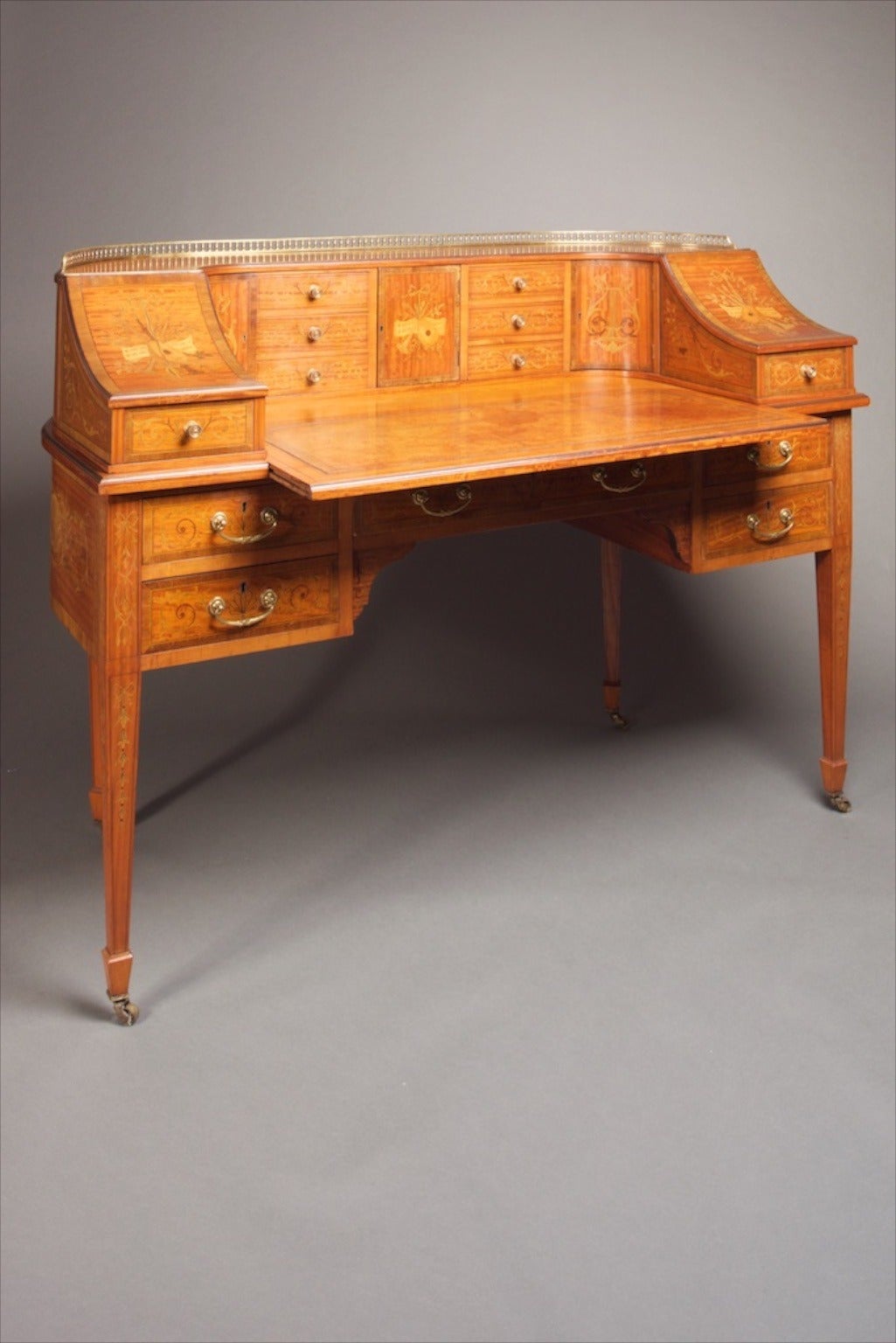 Adam Style George III Style Satinwood Carlton House Desk