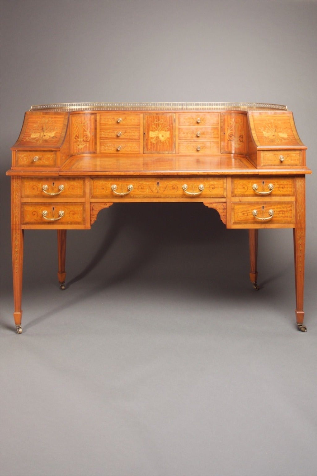 English George III Style Satinwood Carlton House Desk