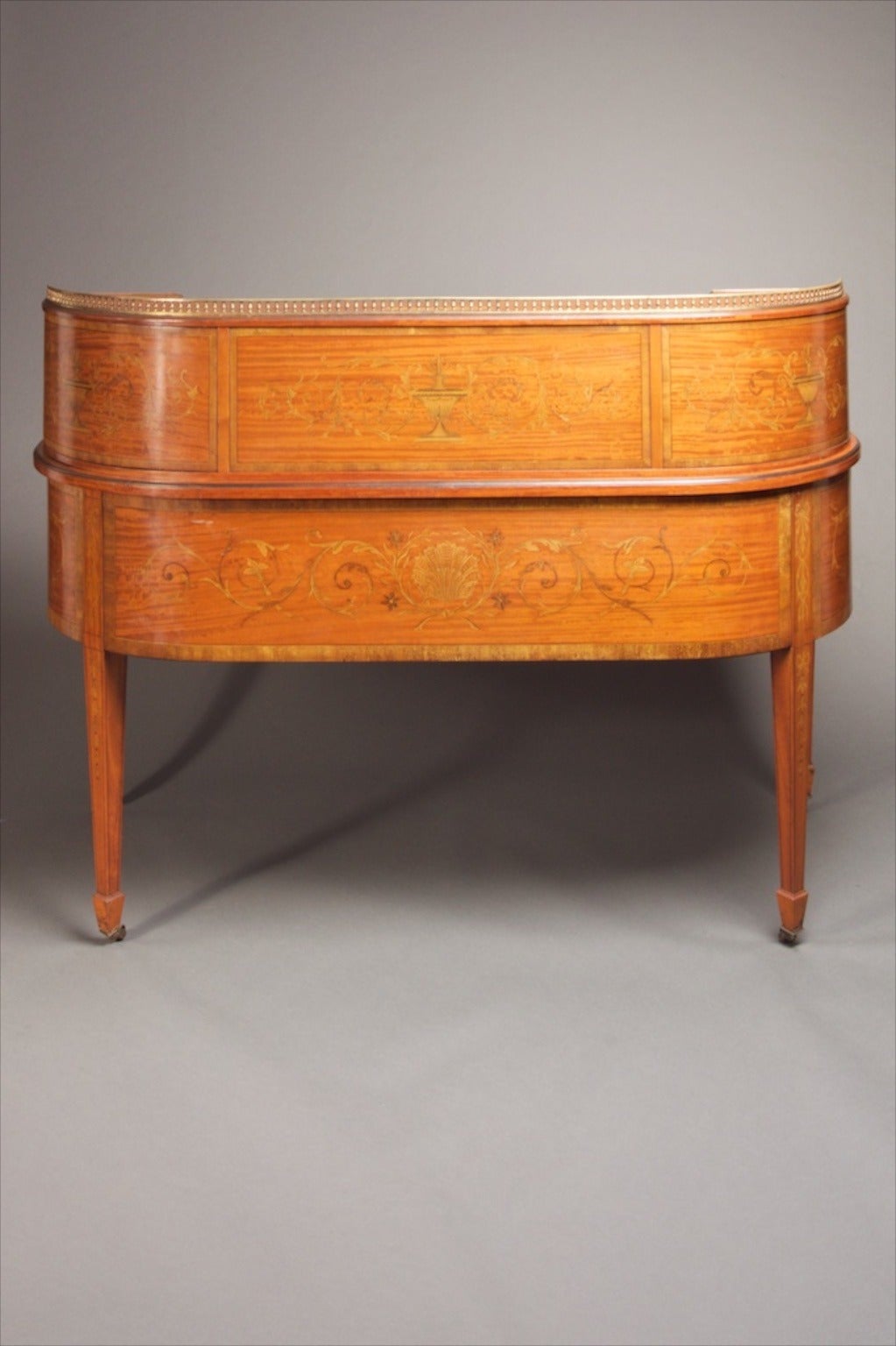 Gilt George III Style Satinwood Carlton House Desk