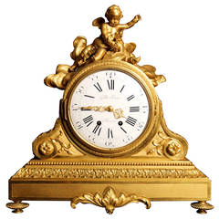 Ormolu- Horloge Manteau Gilles Laine aus der Louis-XVI-Periode, Paris, um 1780