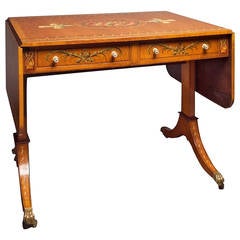 Antique 19th Century George III Style Satinwood Sofa Table