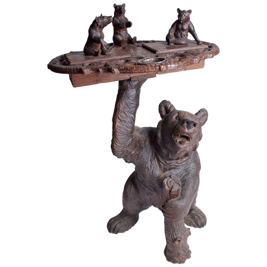 19th Century Exceptional Carved Black Forest Bear, Brienz, Switzerland For Sale