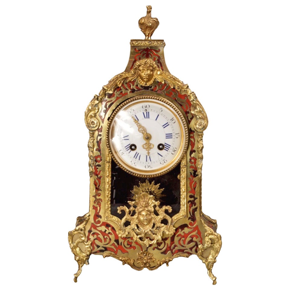 19th Century French Third Empire Mantle Clock in the Manner of André Boulle For Sale