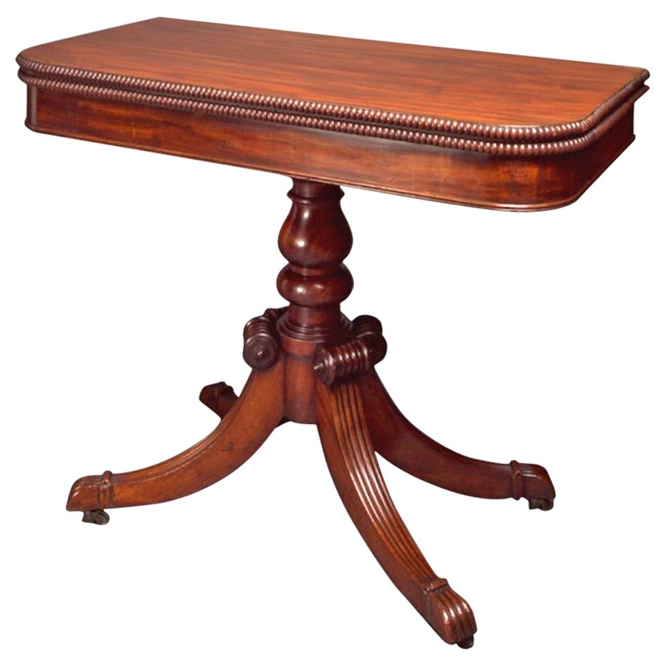 19th Century George IV Card Table in Mahogany For Sale