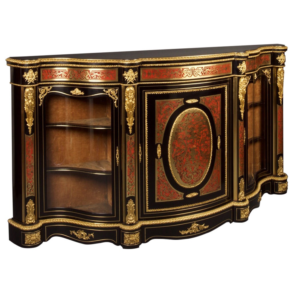19th Century Third Empire Boulle Side Cabinet, France, circa 1870 For Sale