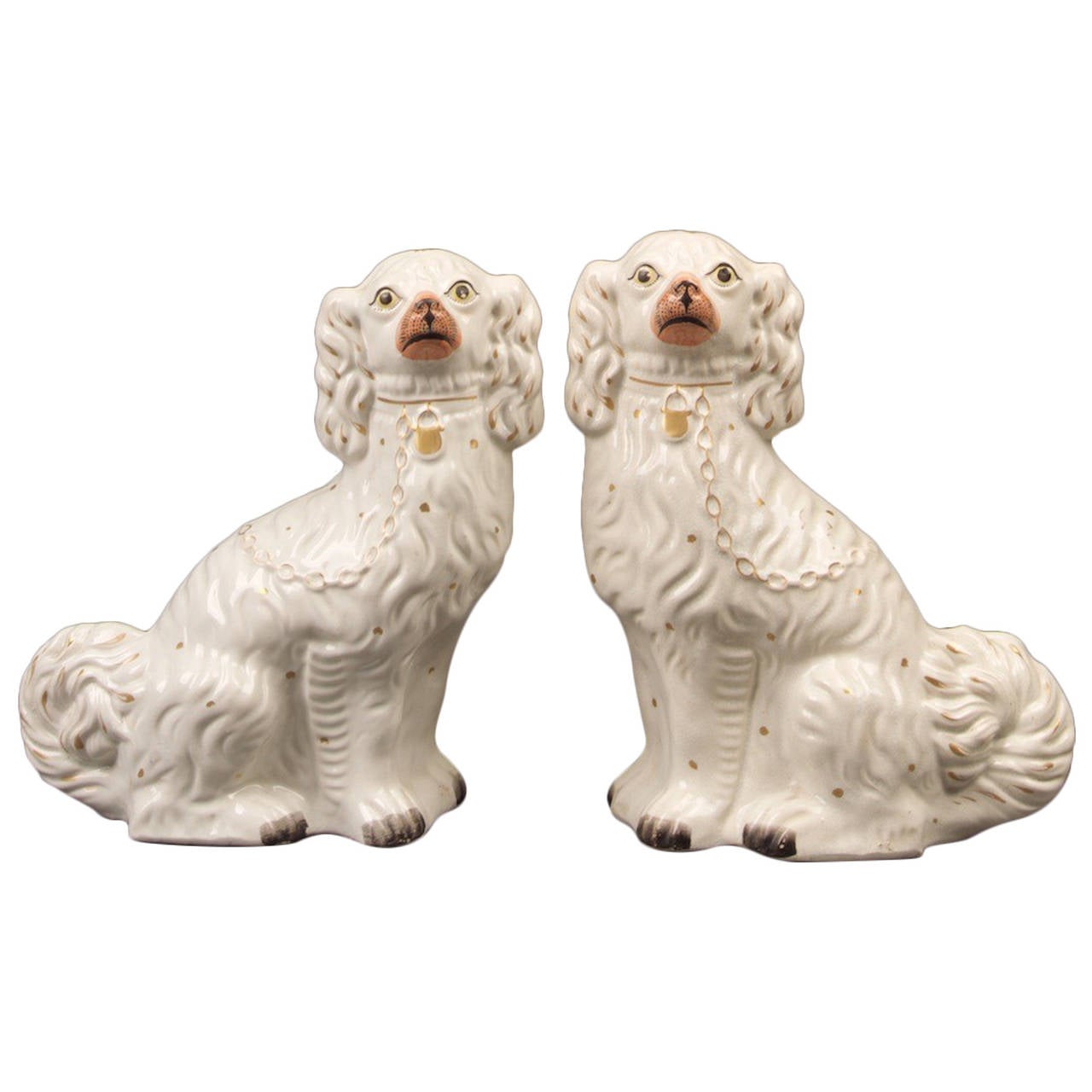 19th c Pair Of Staffordshire Dogs For Sale