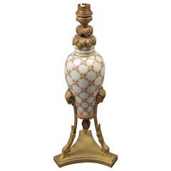 Antique 20thc Sevres Porcelain & Ormolu Table Lamp
