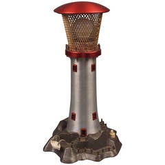 Vintage 20th Century Australian Aluminium Lighthouse Lamp