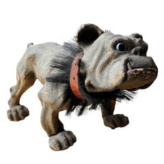 Antique French Growler Bulldog Toy