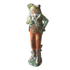 Painted Frog Statuette