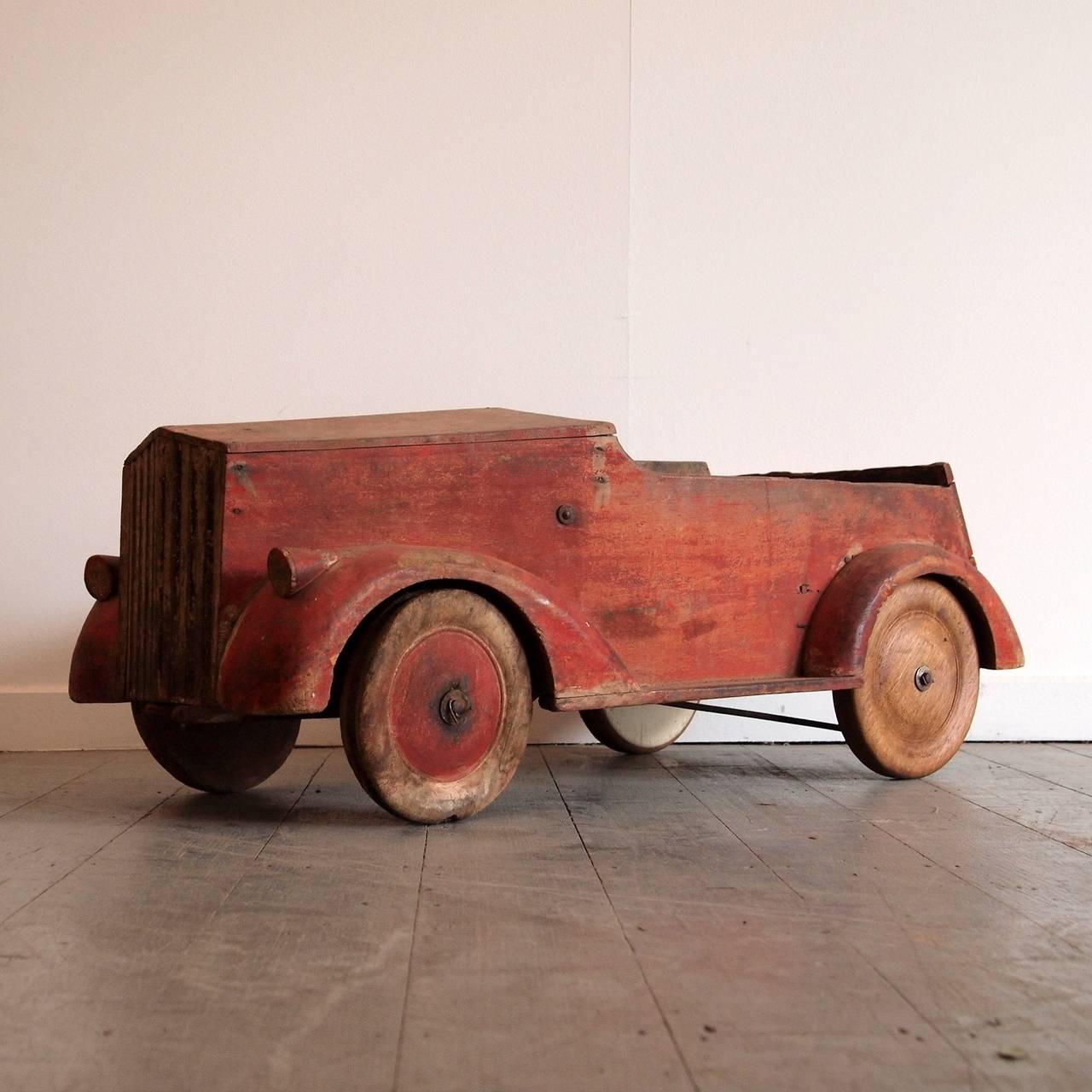 wooden pedal car