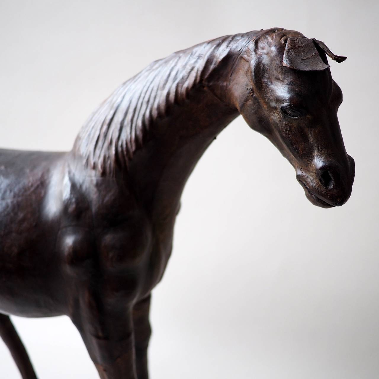 20th Century Leather Horse Figurine