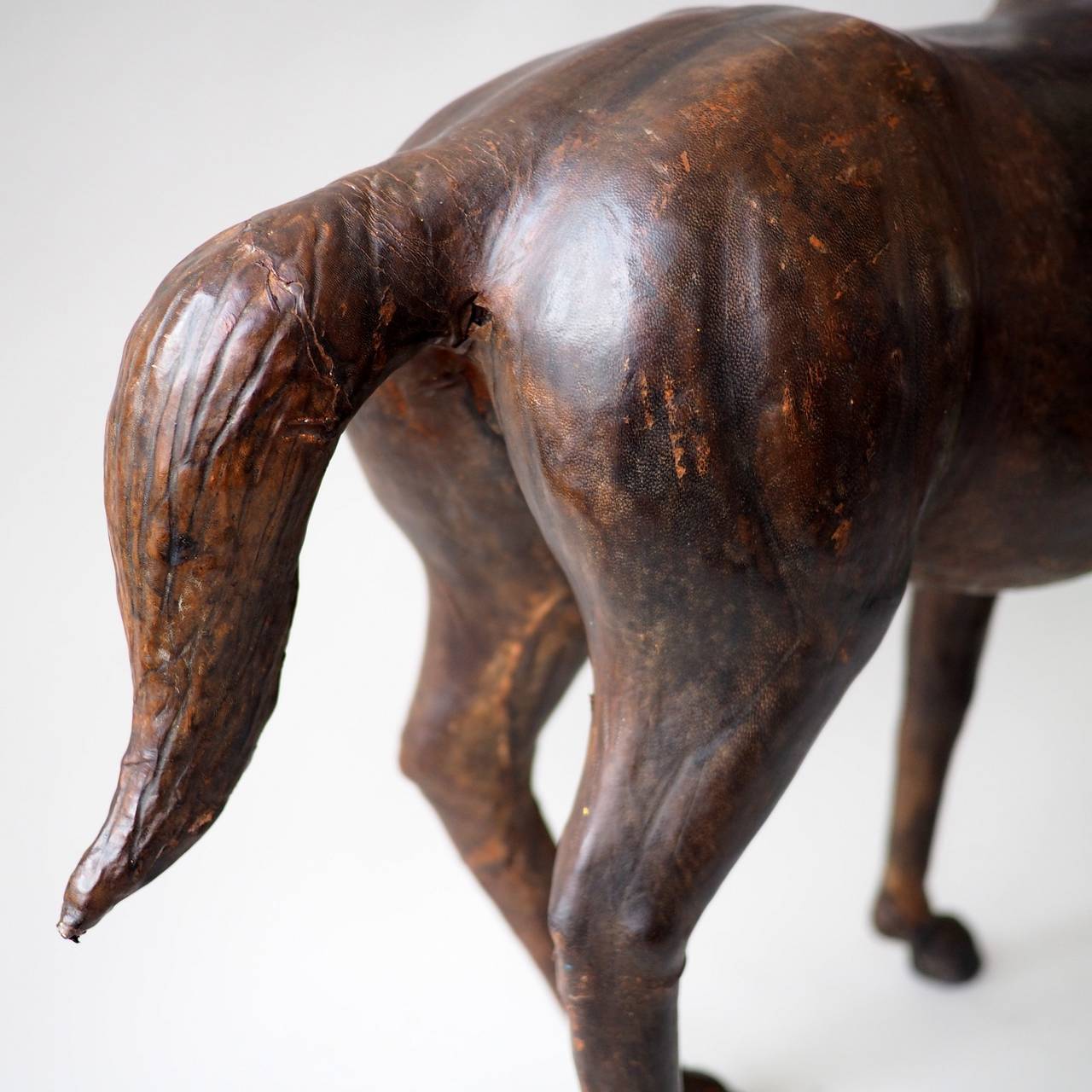 European Leather Horse Figurine