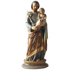 Polychrome Painted St. Joseph Figure