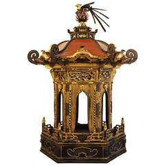 Antique Japanese Octagonal Gilt and Lacquer Shrine