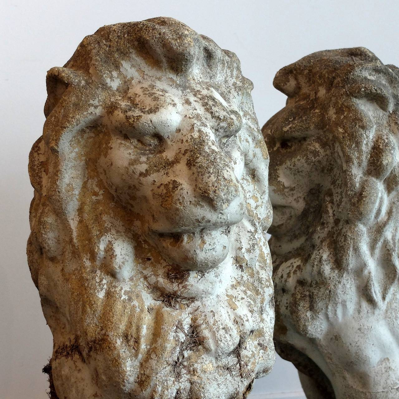 Oceanic Pair of Composite Stone Garden Lions