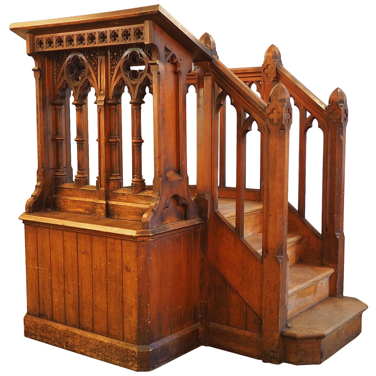 Victorian Carved Church Pulpit in the Gothic Style For Sale