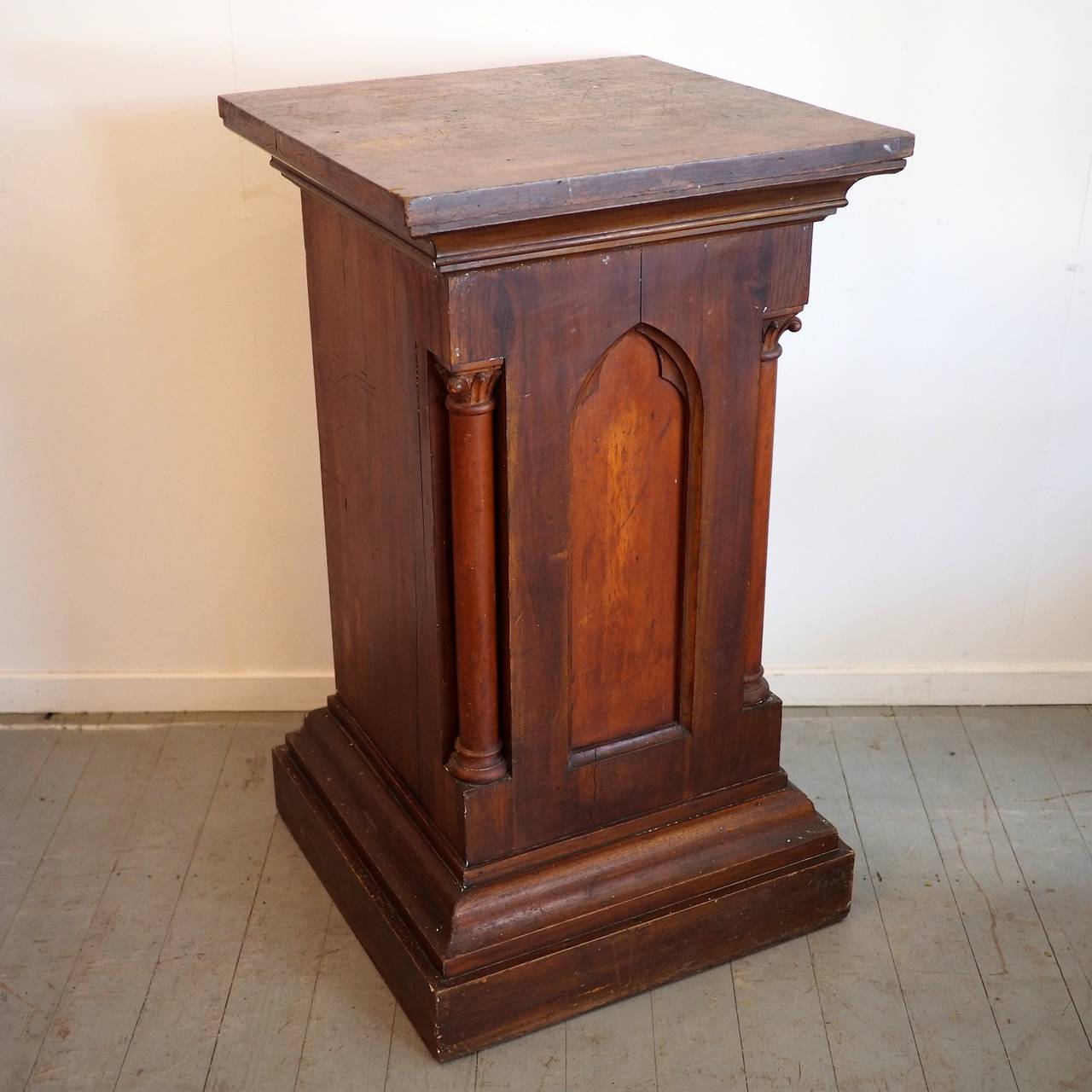 Late 19th Century Carved Blackwood Church Pedestal
