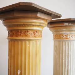 Two Cast Plaster Column Pedestals