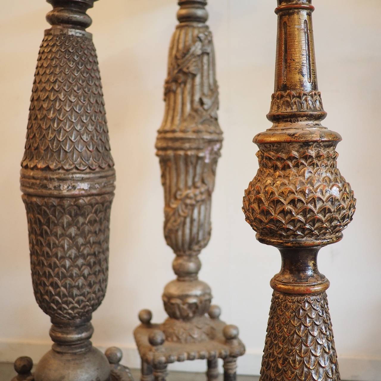 20th Century Carved Indian Pedestals For Sale