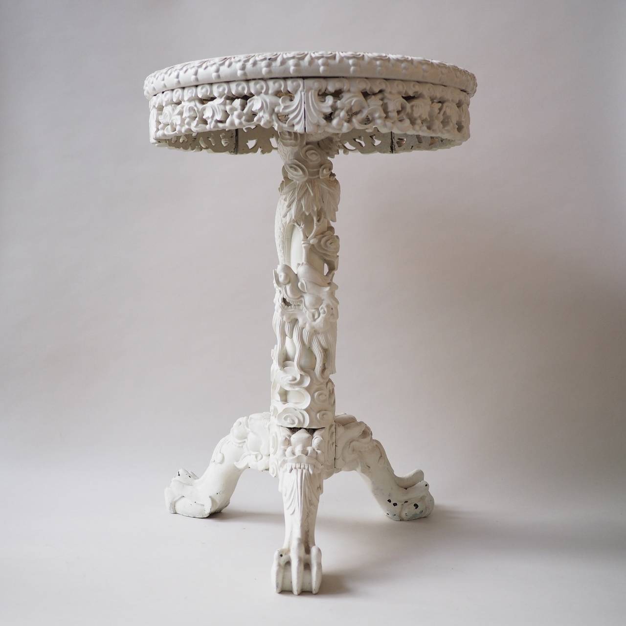 20th Century Carved Chinese Occasional Table For Sale
