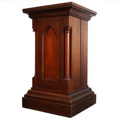 Late 19th Century Carved Blackwood Church Pedestal