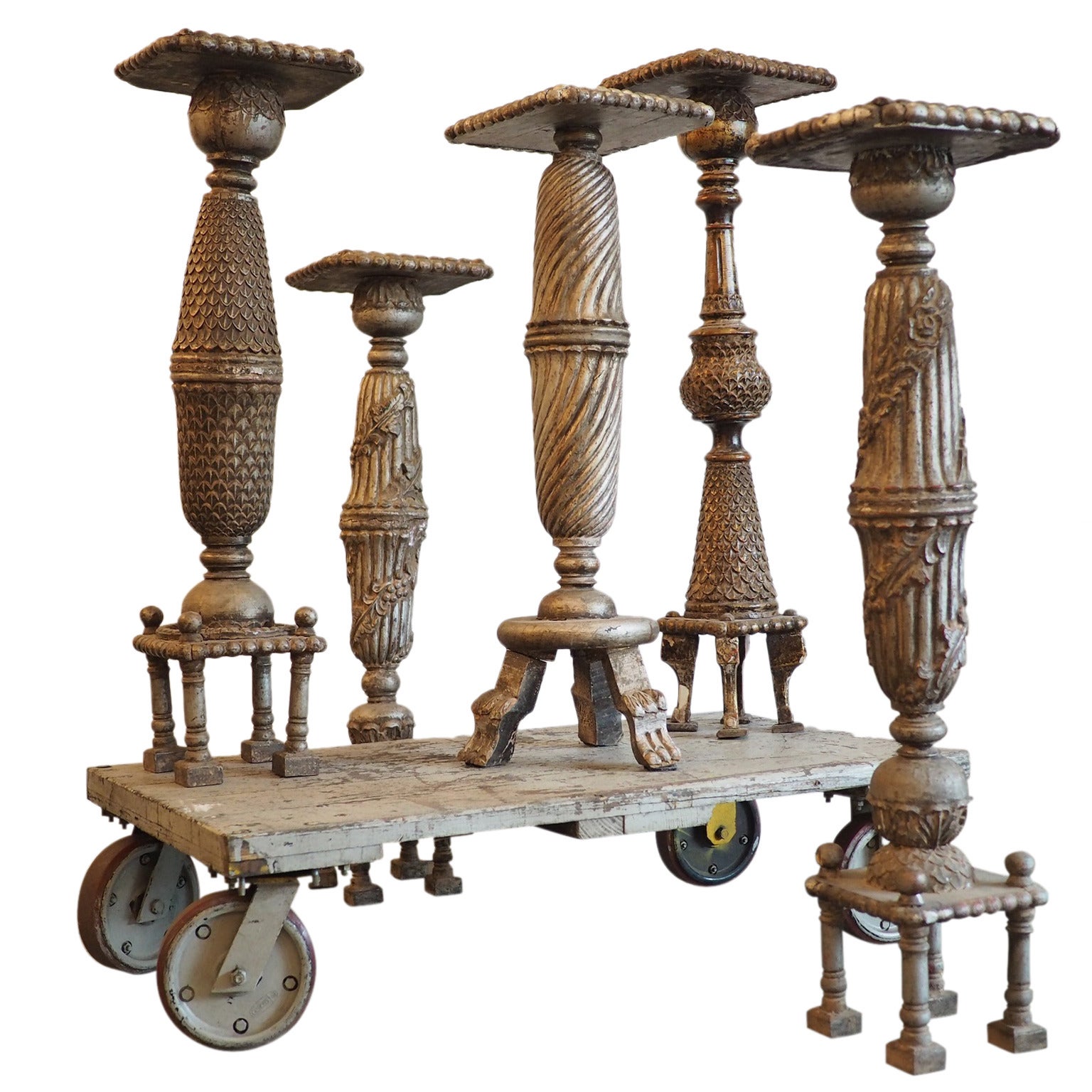 Carved Indian Pedestals For Sale