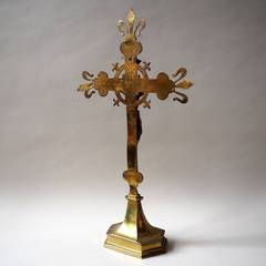 French Brass Crucifix