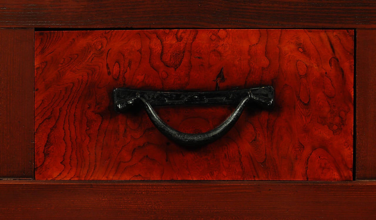 Lacquered Rare Antique Japanese Kitchen Cabinet (Mizuya), Meiji Period