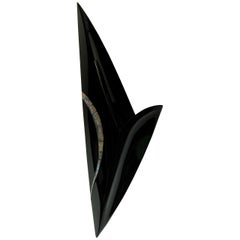Contemporary Japanese Black Lacquer Hanging Wall Vase
