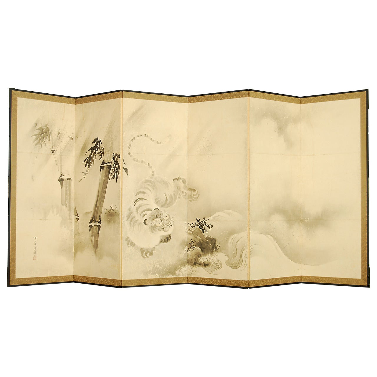 Antikes japanisches Gemälde der Kano-Schule von Yosenin Korenobu