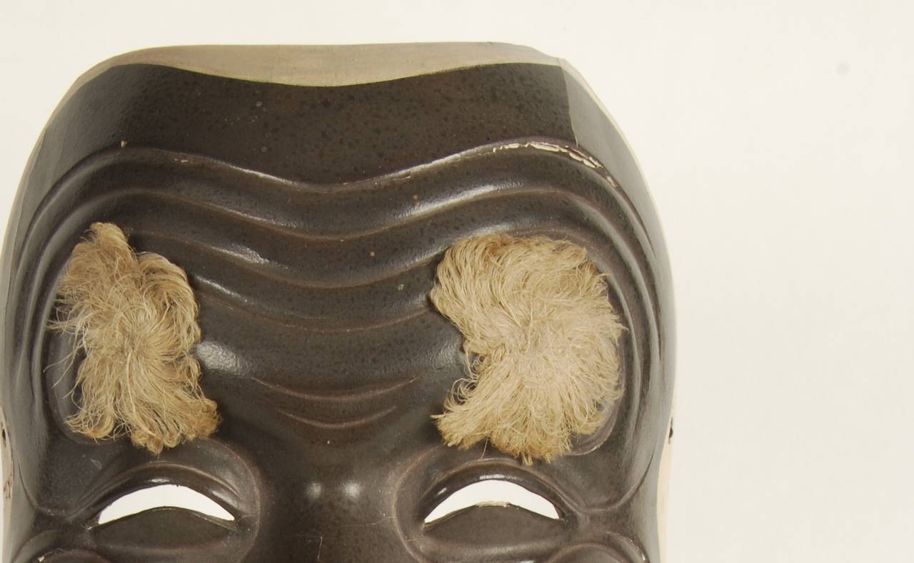 Antique Japanese Noh Theatre Mask, Edo Period, 18th Century 2