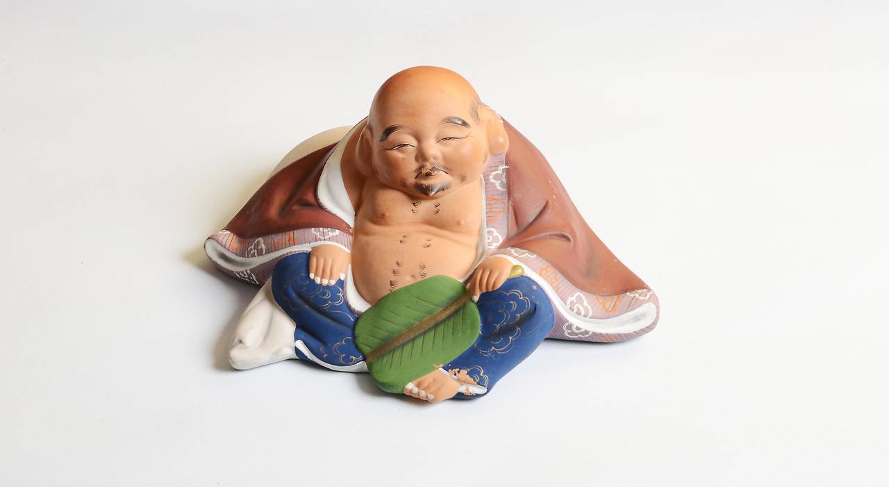 Showa Vintage Japanese Statue of Hotei with Erotic Underside, circa 1920s