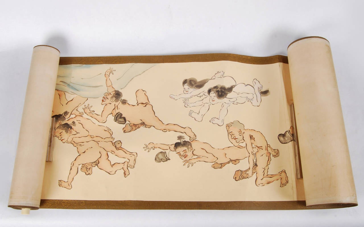 Antique Japanese Erotic Makimono, Long Hand Scroll, circa Early 20th Century 1