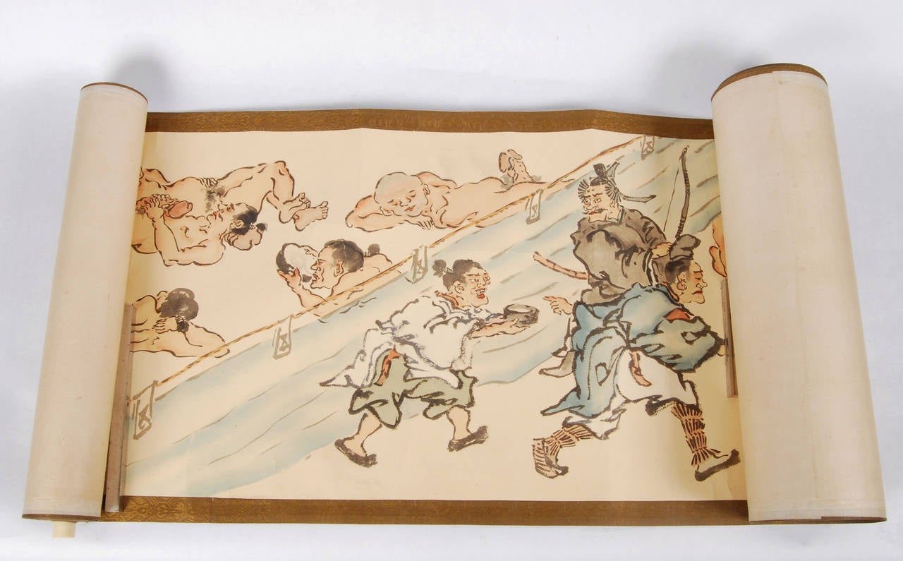 Antique Japanese Erotic Makimono, Long Hand Scroll, circa Early 20th Century 2