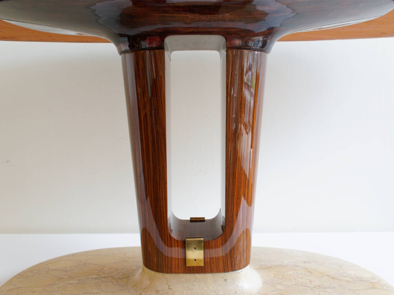 Lacquered Oval Rosewood Dining or Centre Table Designed by Guglielmo Ulrich
