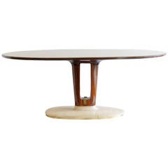 Oval Rosewood Dining or Centre Table Designed by Guglielmo Ulrich
